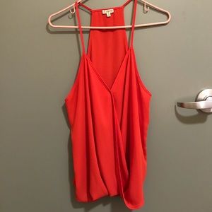 Bright orange flowy chiffon tank! Size XL